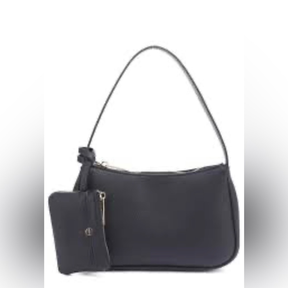 MALI RECYCLED VEGAN LEATHER BAGUETTE SHOULDER BAG IN BLACK NEW